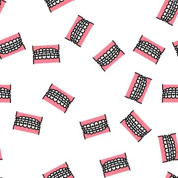 Tooth braces vector seamless pattern Illustrazione stock