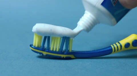 Tooth brush and paste Stock Footage 45720369