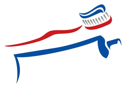 Tooth brush and paste Stock Illustration