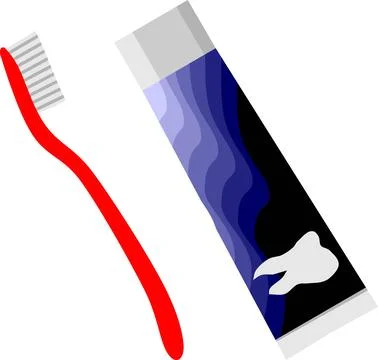 Tooth Brush and Paste Vector Stock Illustration