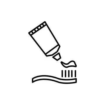 Tooth brush and tooth paste icon Stock Illustration