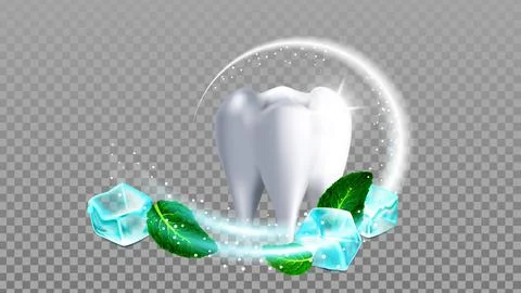 Tooth Brush Aroma Mint Leaf And Fresh Paste Vector Illustrazione stock