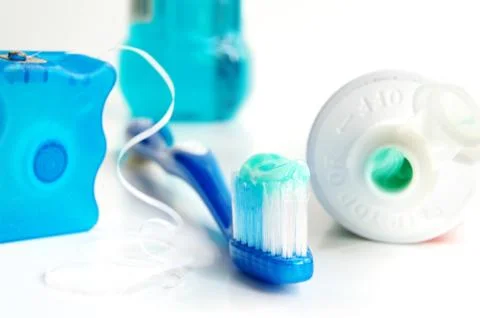 Tooth brush etc. Stock Photos