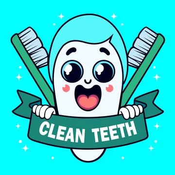 Tooth with Brush Stock Illustration