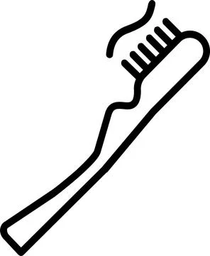 Tooth Brush Line Icon Design Stock Illustration