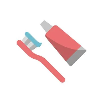 Tooth brush paste set unit icon vector basic design simple and modern Stockillustratie