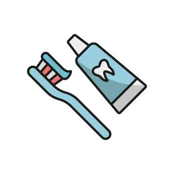 Tooth brush paste set unit icon vector basic design simple and modern Stockillustratie