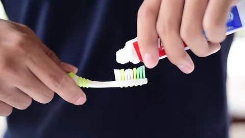 Tooth brush with tooth paste Stock Footage 71358997