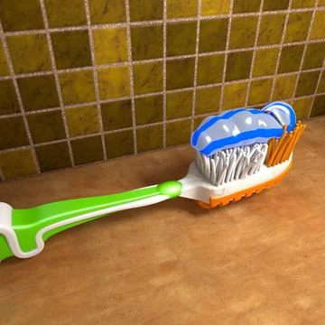 Tooth brush with Toothpaste 3D Model