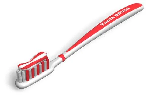 Tooth brush with toothpaste Stock Illustration