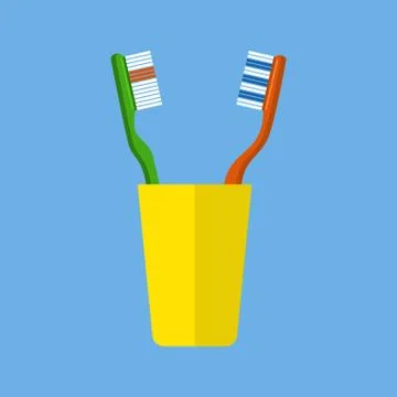 Tooth brush vector. Illustrazione stock