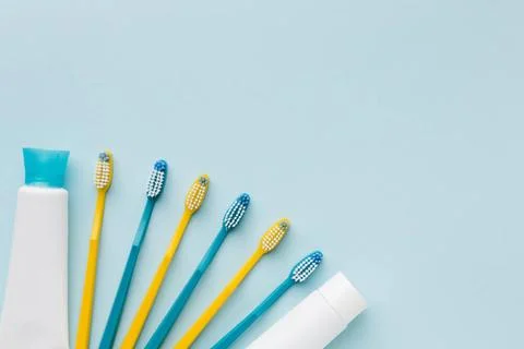 Tooth brushes tooth paste. High quality and resolution beautiful photo con... 스톡 사진