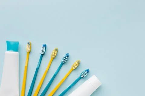 Tooth brushes tooth paste Stock Photos
