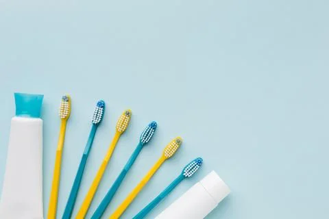 Tooth brushes tooth paste Stock Photos