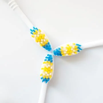 Tooth brushes on white Stock Photos