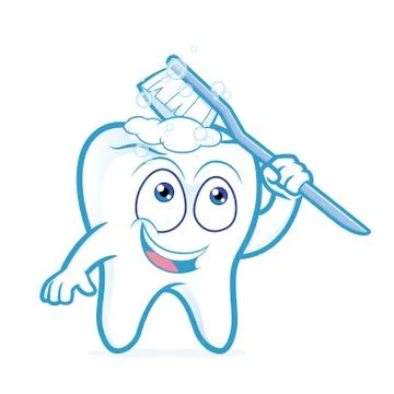 Tooth brushing itself Stock Illustration