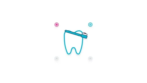 Tooth brushing timer dental care animated icon loop 库存影片 339315094