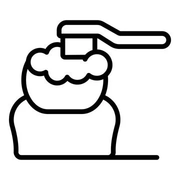 Tooth brushing with toothpaste for oral hygiene Illustrazione stock