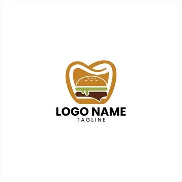 Tooth burger logo design vector Illustrazione stock