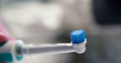 Tooth bush and tooth paste slowmotion Stock-Footage 71079251