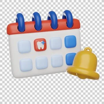 Tooth calendar 3D icon Stock Illustration