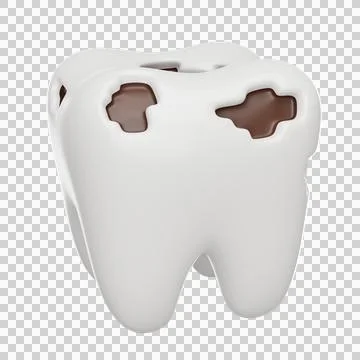 Tooth with caries 3D icon Stock Illustration