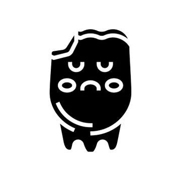 Tooth caries glyph icon vector illustration Stock Illustration
