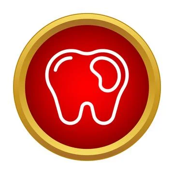 Tooth with caries icon presenting dental problem Stock Illustration