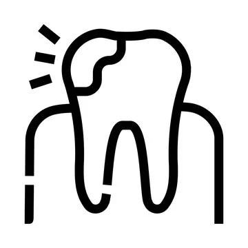 Tooth with cavity causing pain dental problem Stock Illustration