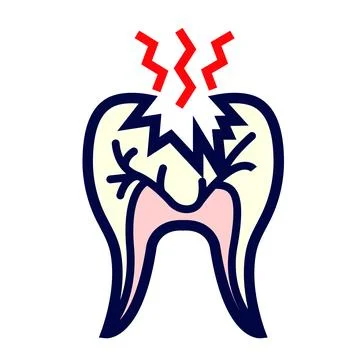 Tooth cavity colored vector icon Illustrazione stock