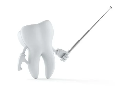 Tooth character with pointer stick Stock Illustration