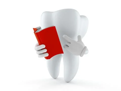 Tooth character reading a book Ilustración de archivo