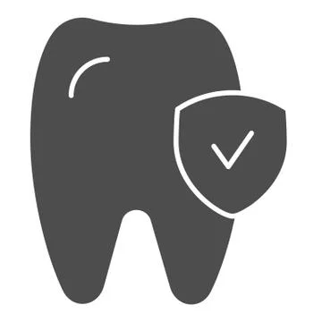 Tooth check solid icon. Healthy tooth vector illustration isolated on white 스톡 일러스트