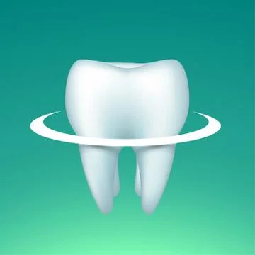 Tooth with circle on bright Stock Illustration