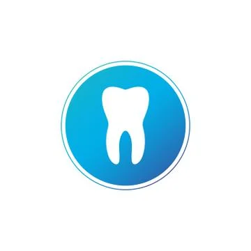 Tooth circle icon. Flat design style. Tooth simple silhouette. Modern, minima Stock Illustration