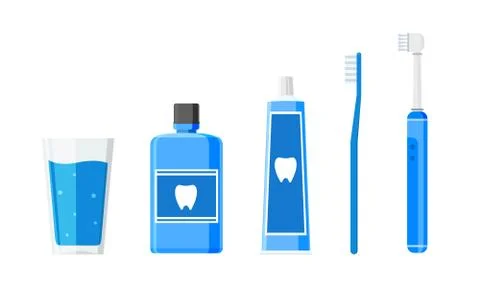 The tooth cleaner set. Isolated Vector Illustration Stock Illustration