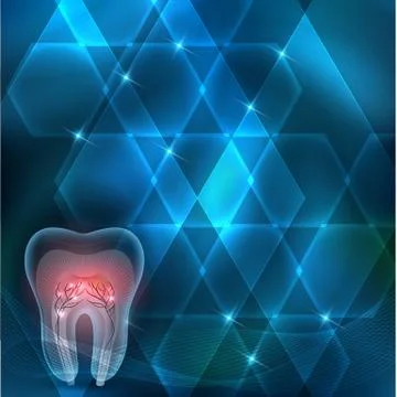 Tooth cross section abstract blue design Stock Illustration