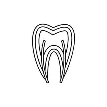 Tooth cross section icon, outline style Illustrazione stock