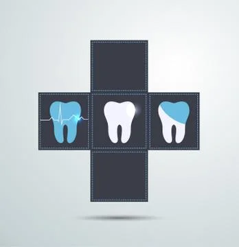 Tooth in a cross shape blocks Stock Illustration
