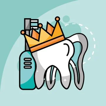 Tooth in crown electric toothbrush Stock Illustration