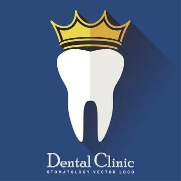 Tooth with a Crown Stock Illustration