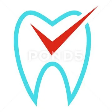 Tooth curve icon, flat style. Stock Illustration