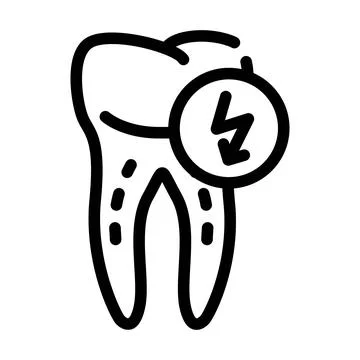 Tooth cutting ache line icon vector illustration Illustrazione stock