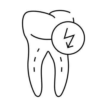 Tooth cutting ache line icon vector illustration Stock Illustration