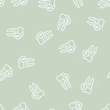 Tooth cutting ache line vector seamless pattern Illustrazione stock