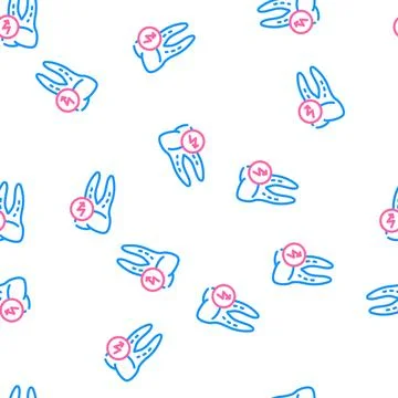 Tooth cutting ache vector seamless pattern Illustrazione stock