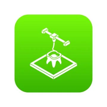 Tooth d printing icon green イラスト素材
