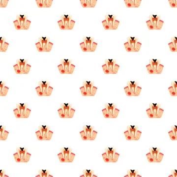 Tooth decay and caries seamless pattern background Illustrazione stock