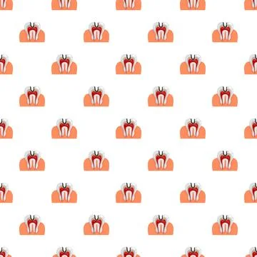 Tooth decay and root canal treatment seamless pattern Stock Illustration