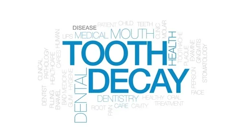 Tooth decay animated word cloud, text design animation. Kinetic typography. Video stock 79666463